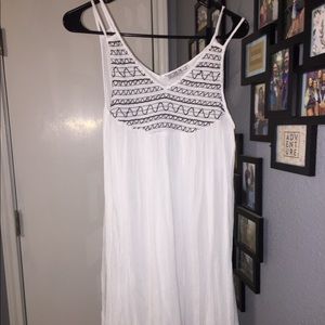 White dress with black smocking